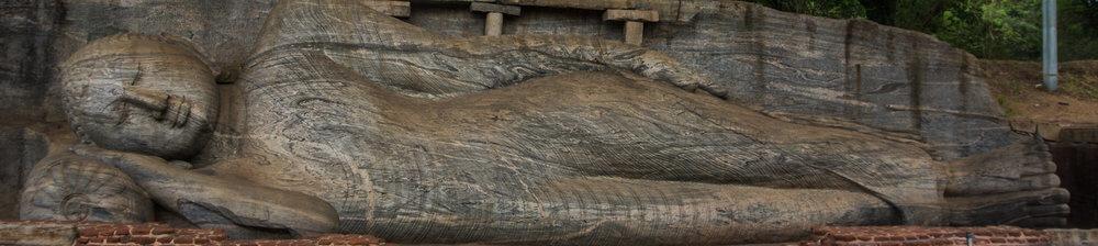 Gal Vihara - the stunning reclining Buddha carved into the granite rock