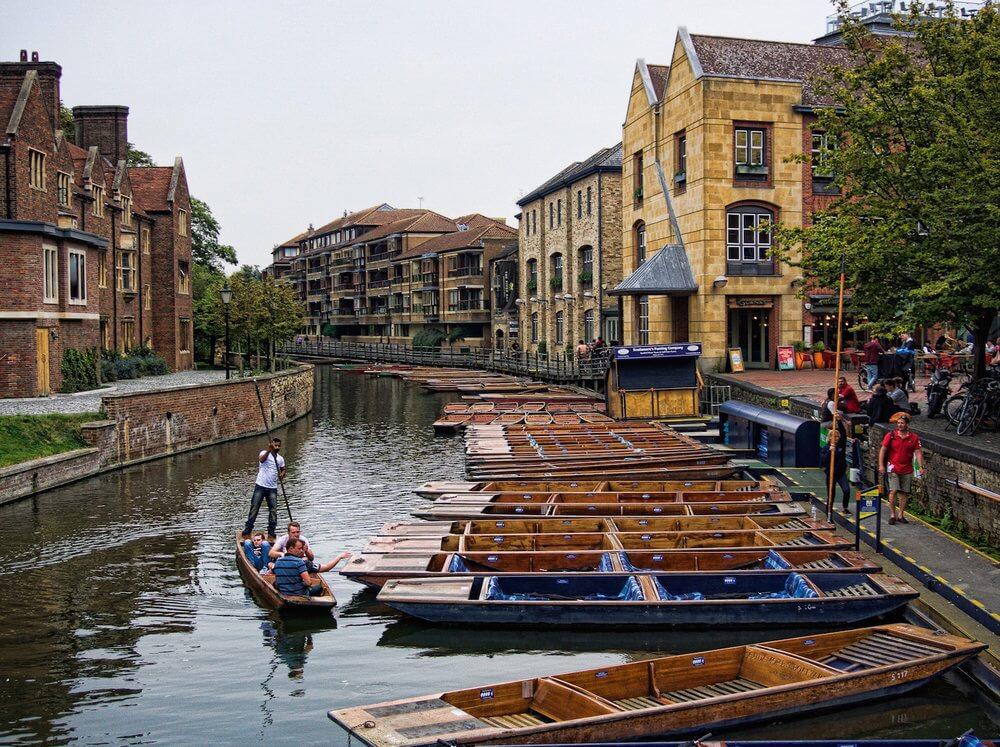 Boats lined up for punting tours