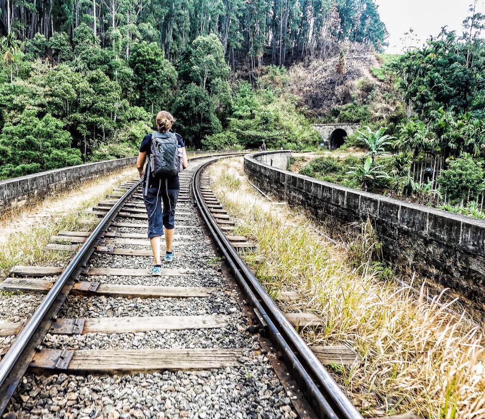 A nomad's life: walking along railway tracks in Ella, Sri Lanka