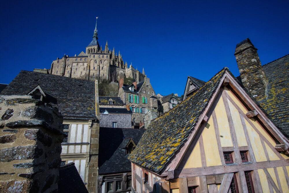Visiting Mont-St-Michel| the abbey looms over the town. 
