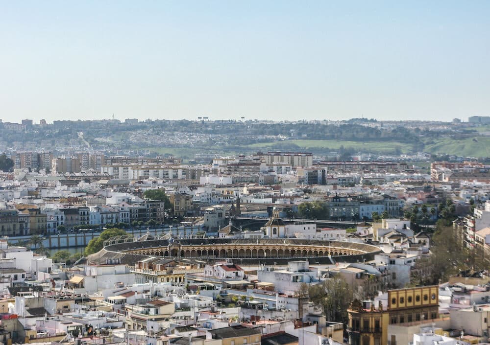 Seville in Two Days: The bullring as seen from the Giralda tower