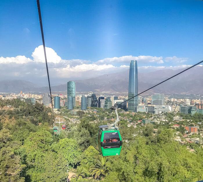 South America Travel route: cable car in Santiago Chile