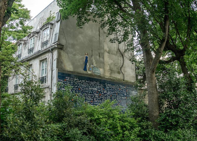 Things to do in Montmartre: see the Wall of Love with the words "I love you" written in white