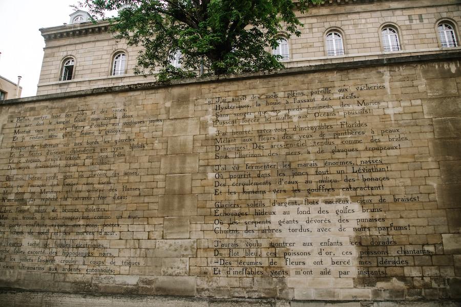 Paris Streets: rue Ferou and the poem by Rimbaud written in Calligraphy
