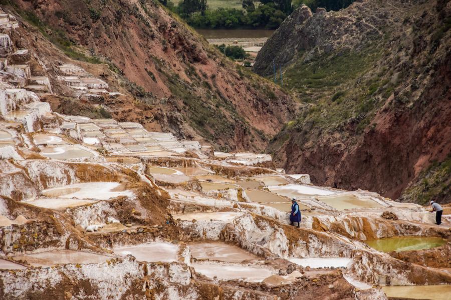best places to go in South America: the red and white terraces of the salt mines