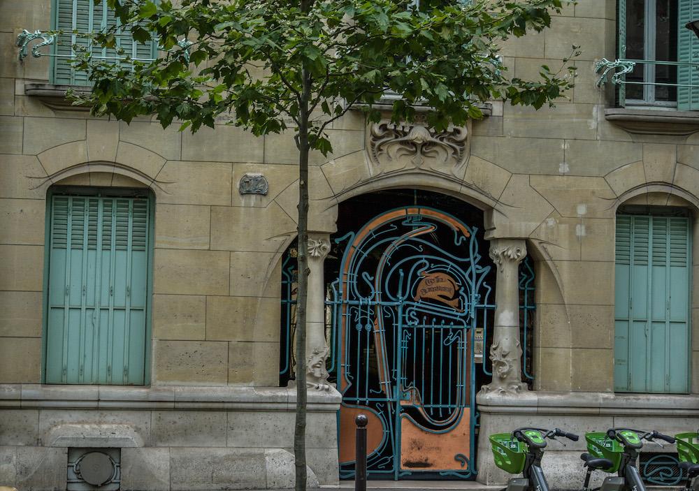 Art Nouveau in Paris - the copper and iron doorway to Castel Beranger - fanciful curvaceous lines