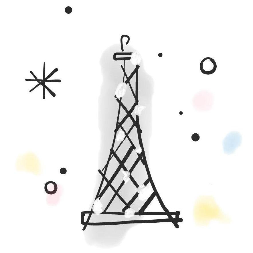 anything is possible in Paris  -sketch of the Eiffel Tower 