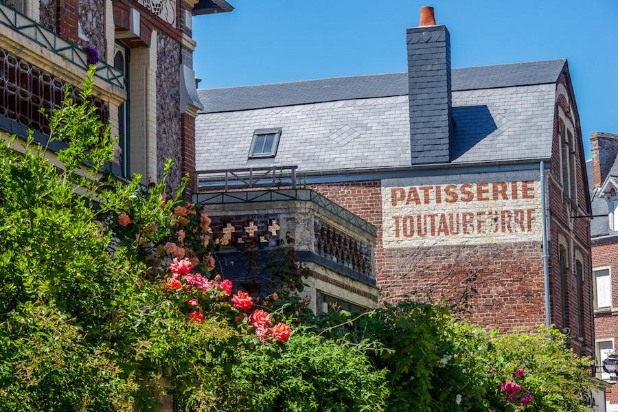ancient brick patisserie in Veules-les-Roses one of les plus beaux villages de France