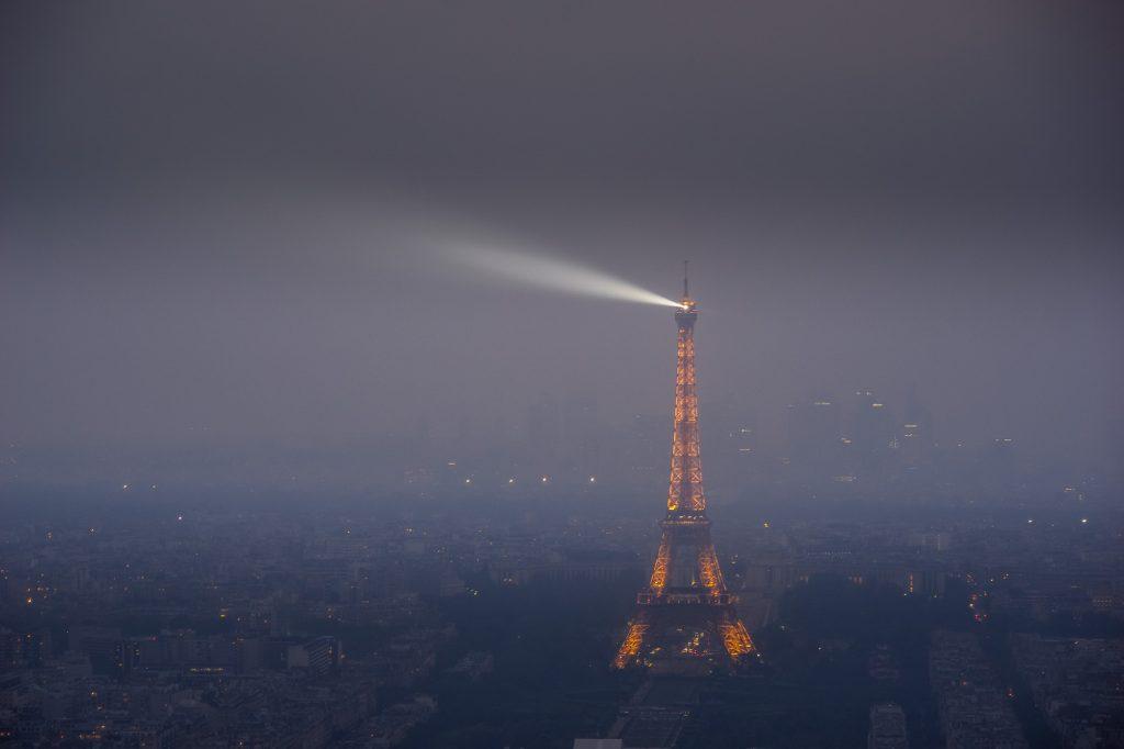 the Eiffel tower seen from the Montparnasse Tower in the 14th arrondissement of Paris