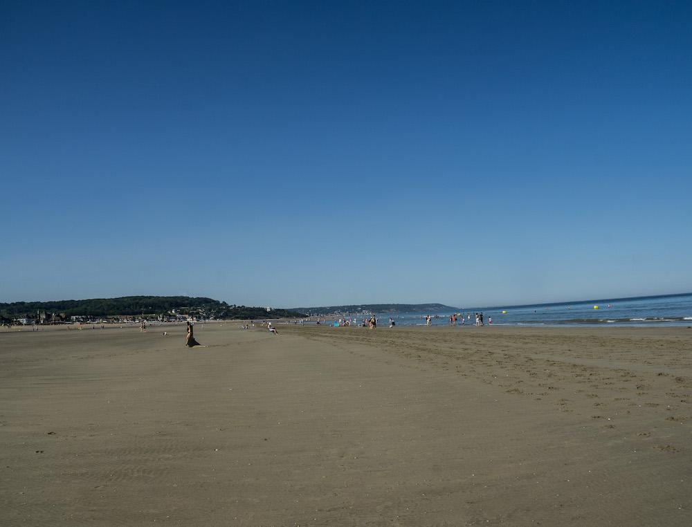 the sandy beach at Deauville France