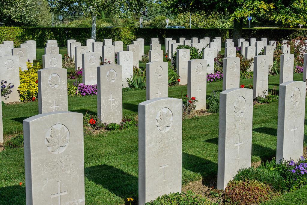 Bayeux France: see row upon row of crosses at the War Cemetery