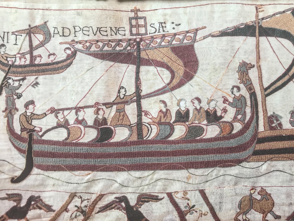 the Bayeux Tapestry - a ship sailing to England