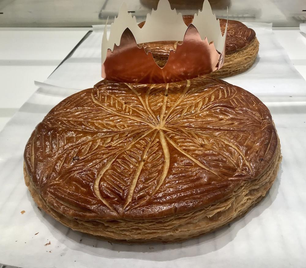 galette des rois with a crown on top