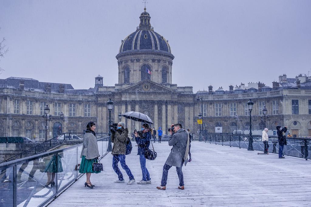 January in Paris -a snowy day