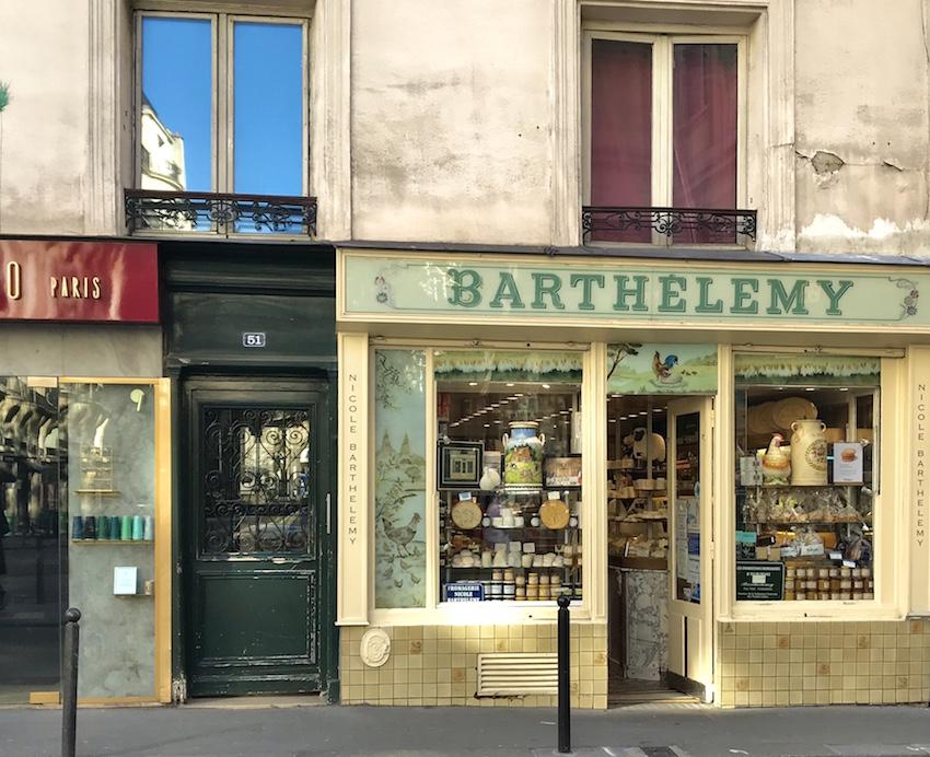 fromagerie in Paris - Barthelelmy with its yellow storefront has been around a long time