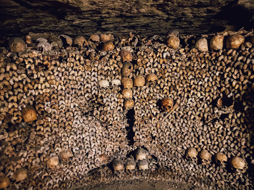 the Paris Catacombs
