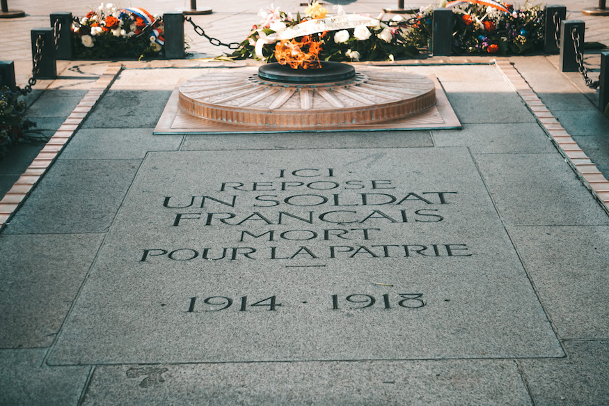 Armistice Day in France - the tomb of the unknown soldier